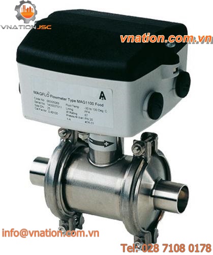 electromagnetic flow meter / in-line / for the food industry / sanitary