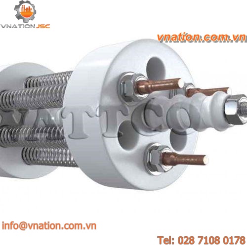 immersion heater / for liquids / pipe / flange