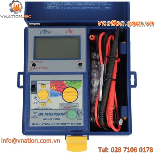tester / insulation resistance and continuity / electrically-driven / cable / digital
