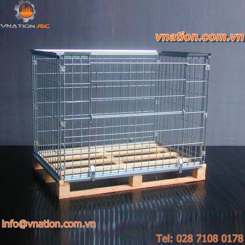 metal pallet box / storage / folding / wire mesh