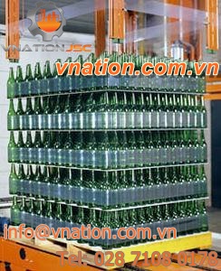 vertical strapping machine / pallet / for glass bottles / automatic