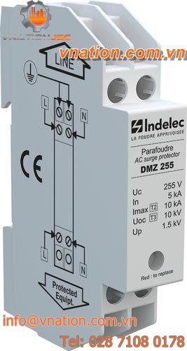 type 3 surge arrester / type 2 / DIN rail / single-phase