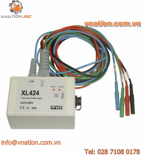 three-phase voltage data-logger / programmable / RS-232C