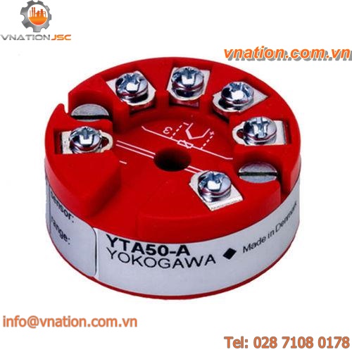 DIN rail mount temperature transmitter / probe head-mounted / thermocouple / RTD
