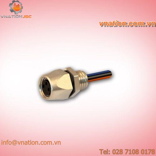 panel-mount connector / electric / circular / female