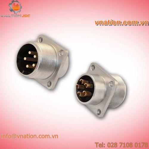 panel-mount connector / electric / circular / male