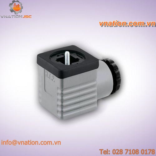 solenoid valve connector / electric / square / 2-pole