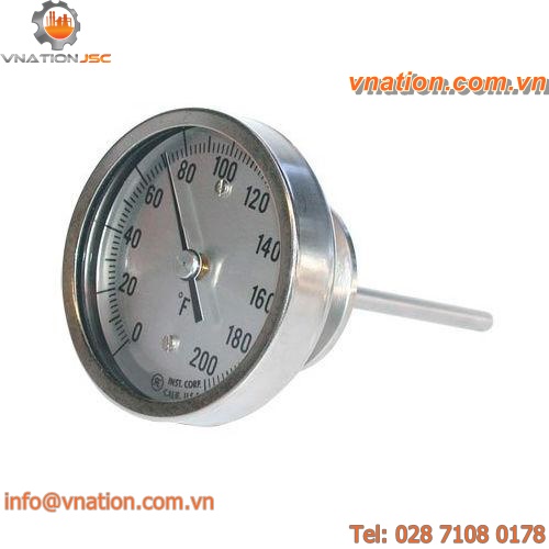 dial thermometer / bimetallic / screw-in / hygienic