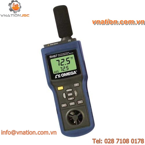 multi-function meter: temperature, air velocity, relative humidity, light meter and sound level meter