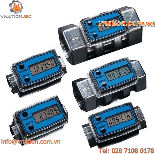 turbine flow meter / for liquids / in-line / with display
