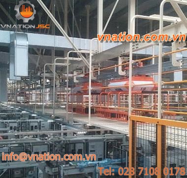 overhead conveyor / horizontal / transport / for process applications