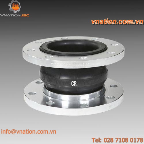 axial pipe expansion joint / angular / lateral / rubber