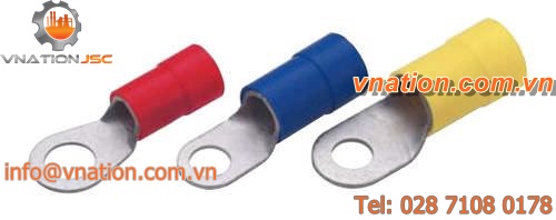 ring solderless terminal / tubular / insulated / copper