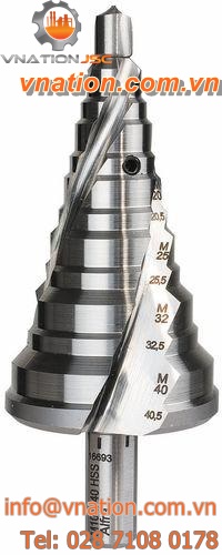 solid drill bit / for stainless steel / HSS / step