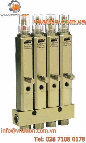 metal manifold / for centralized lubrication systems / single-line / multi-channel