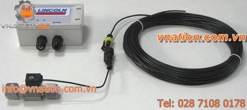 electrical hose connection / tear-off control unit for lubrication system