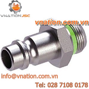 straight plug / male / threaded / stainless steel