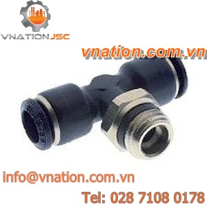 push-in fitting / male / threaded / T
