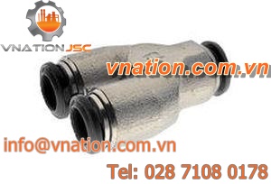 push-in fitting / Y / nickel-plated brass / for tubes