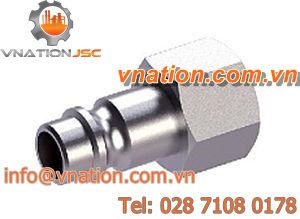 straight plug / female / threaded / stainless steel