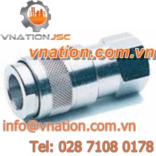 female quick coupling / straight / nickel-plated brass / for hoses