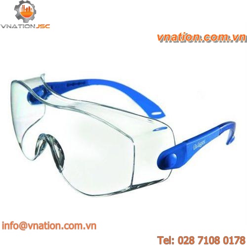 individually adjustable safety glasses / with side shields / anti-scratch coating / polycarbonate