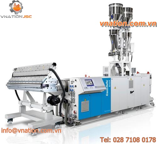 plastic sheet extrusion line / sheet / for PVC / compact