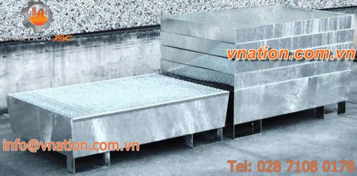 2-drum containment bund / multi-use / galvanized steel / rigid