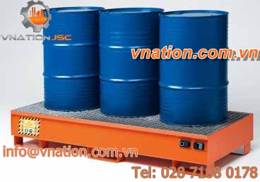 3-drum containment bund / multi-use / carbon steel / rigid