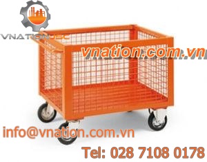 storage cart / wire mesh platform / multipurpose / metal