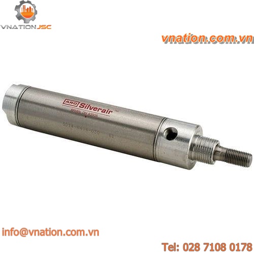 pneumatic cylinder / single-acting / non-repairable / stainless steel