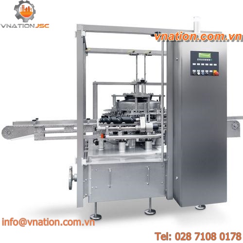 dry cleaning machine / for glass / rotary drum / continuous