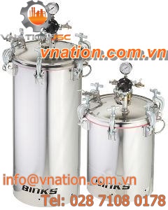 paint tank / pressure / stainless steel / vertical