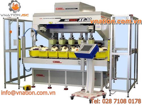 pad printing machine with hermetic ink cup / for balls