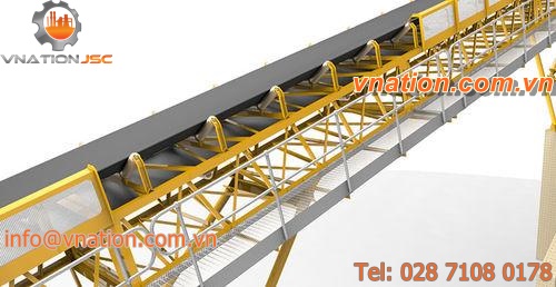 belt conveyor / for the mining industry / for bulk materials / inclined