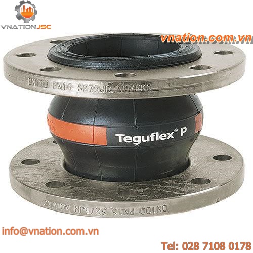 axial pipe expansion joint / rubber / for the chemical industry / flexible