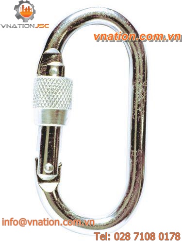 locking carabiner / steel / symmetrical