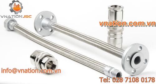hydraulic hose / stainless steel / flange / corrugated