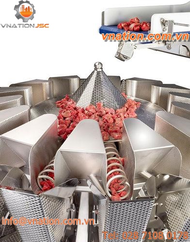 multihead weighing machine / with screw feeder / for fresh products / for the food industry