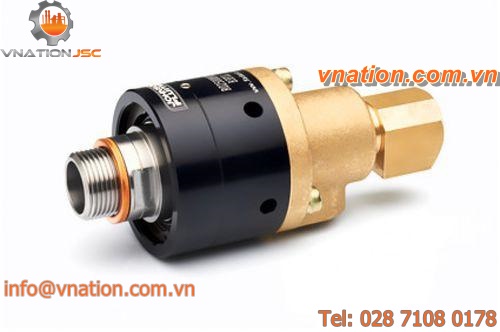 water rotary union / 2-passage / brass / stainless steel