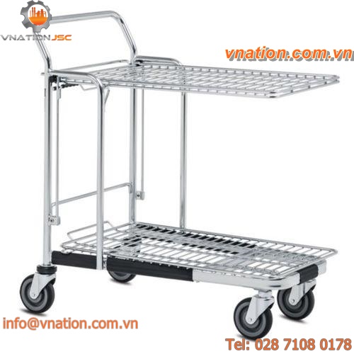 transport cart / shelf / wire mesh platform / for heavy loads