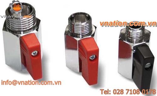 ball valve / manual / miniature / nickel-plated brass