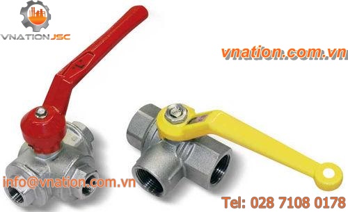 ball valve / manual / nickel-plated brass / vacuum