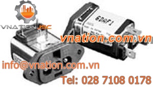 differential-mode electronic filter / EMI / three-phase / IEC inlet