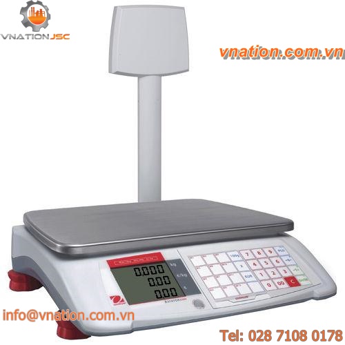 retail scales / price computing / with LCD display / stainless steel pan