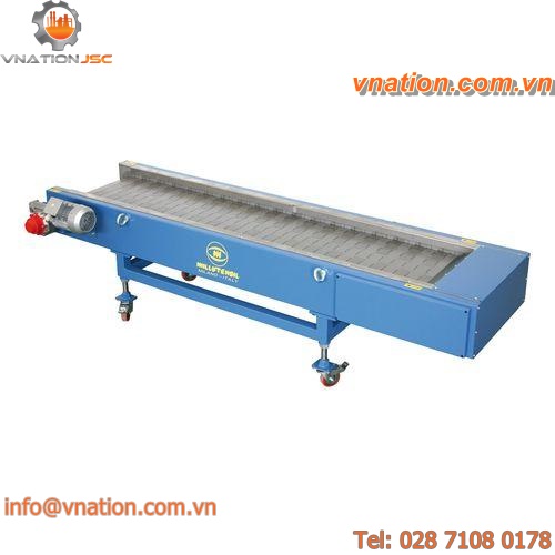 mobile conveyor / hinge belt / horizontal / transport