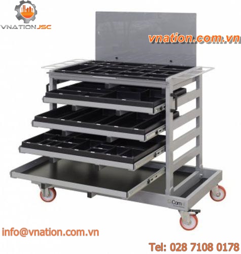 storage cart / shelf / for accessory / with swivel casters
