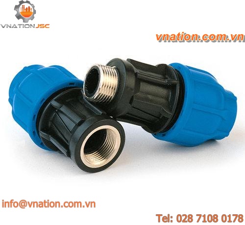 compression fitting / threaded / polypropylene / brass