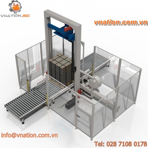 vertical strapping machine / pallet / for cans / automatic