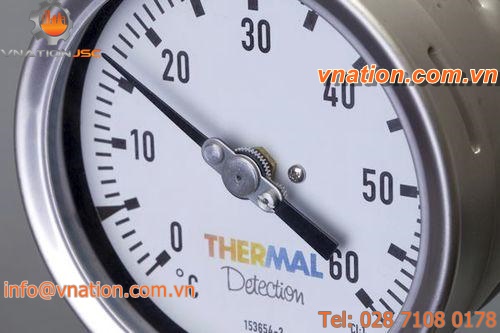 dial thermometer / bimetallic / flange / threaded